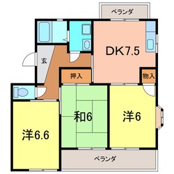 ヴェルドミール江坂B棟の物件間取画像